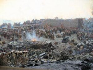 Siege of Sevastopol, panoramic painting by Franz Roubaud, depicting a battle in the Crimean War.